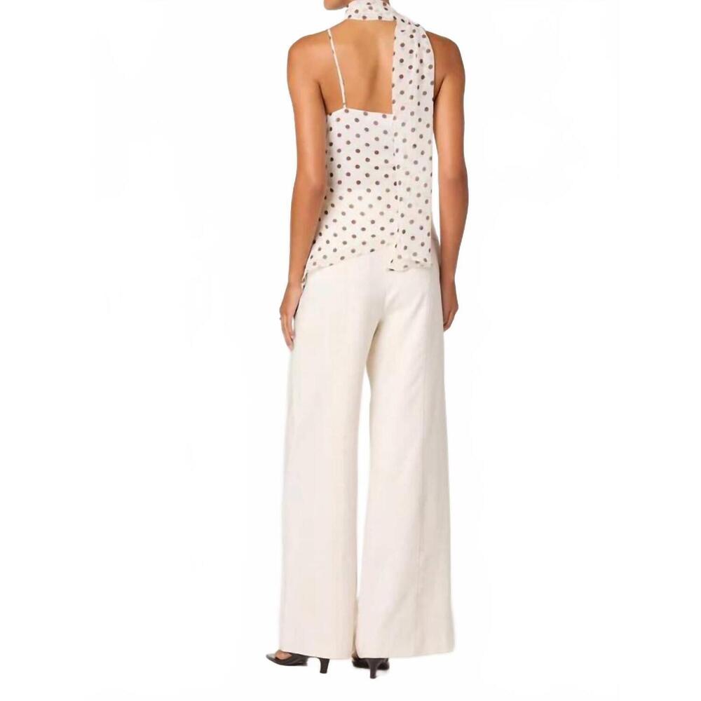 NEW ASTR adrie scarf top in cream polka dot - Picture 5 of 5